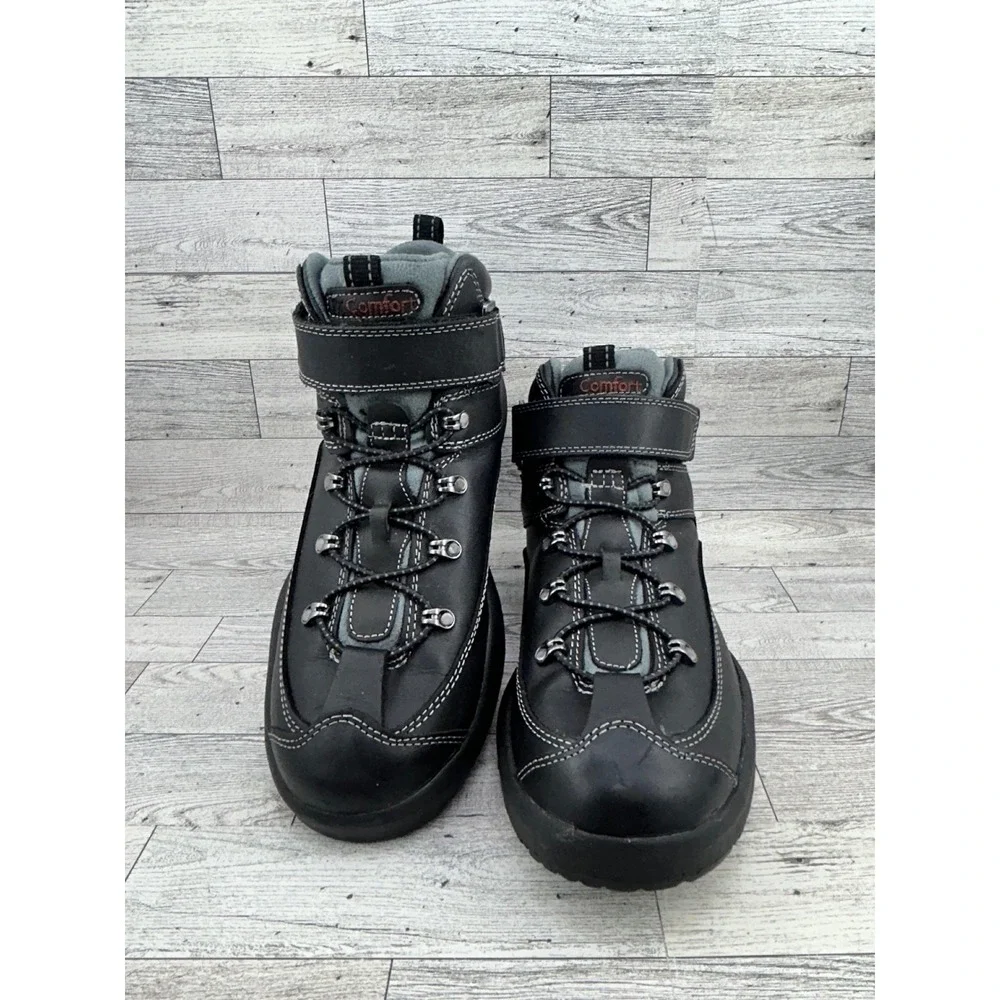 Dr. Comfort‎ Ranger 9410 Men Black Leather Hiking Boots Size 10M Therapeutic